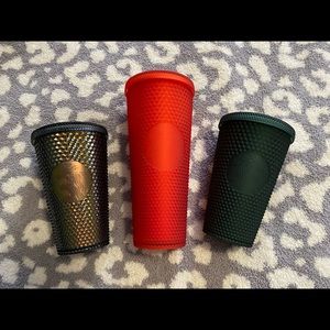 Lot of 3 authentic Starbucks cups. One in Venti size, two in grande size.